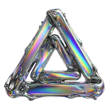 Liquid Chrome Iridescent Prism Triangle