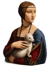 Pixel Art Lady with Ermine