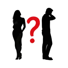 Silhouette de Couple et Point d'Interrogation Sweat