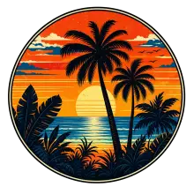 Retro Zachód Słońca Tropikalna Plaża Bluza
