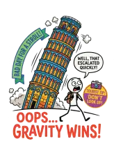 Koszulka Oops Gravity Wins Krzywa Wieża