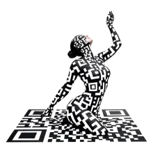 Glitch QR Code Body Art Hoodie