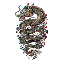 Dragón Cibernético Glitch de Circuitos