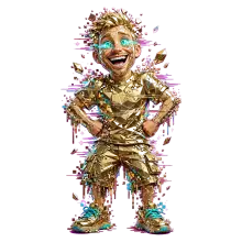 Sudadera Chico Digital Glitch Dorado