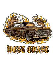Camiseta de Arte Lowrider de la Costa Oeste